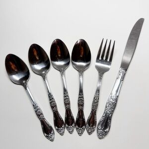 Vintage Northland Stainless Carolina Floral Flatware Korea